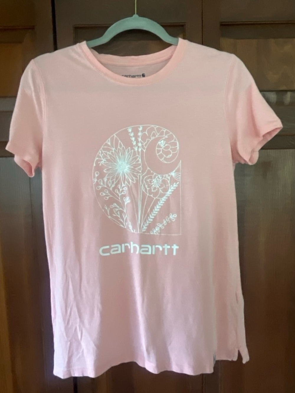 Carhartt Pink (Cherry Blossom) Floral Logo Short Sleeve Tee